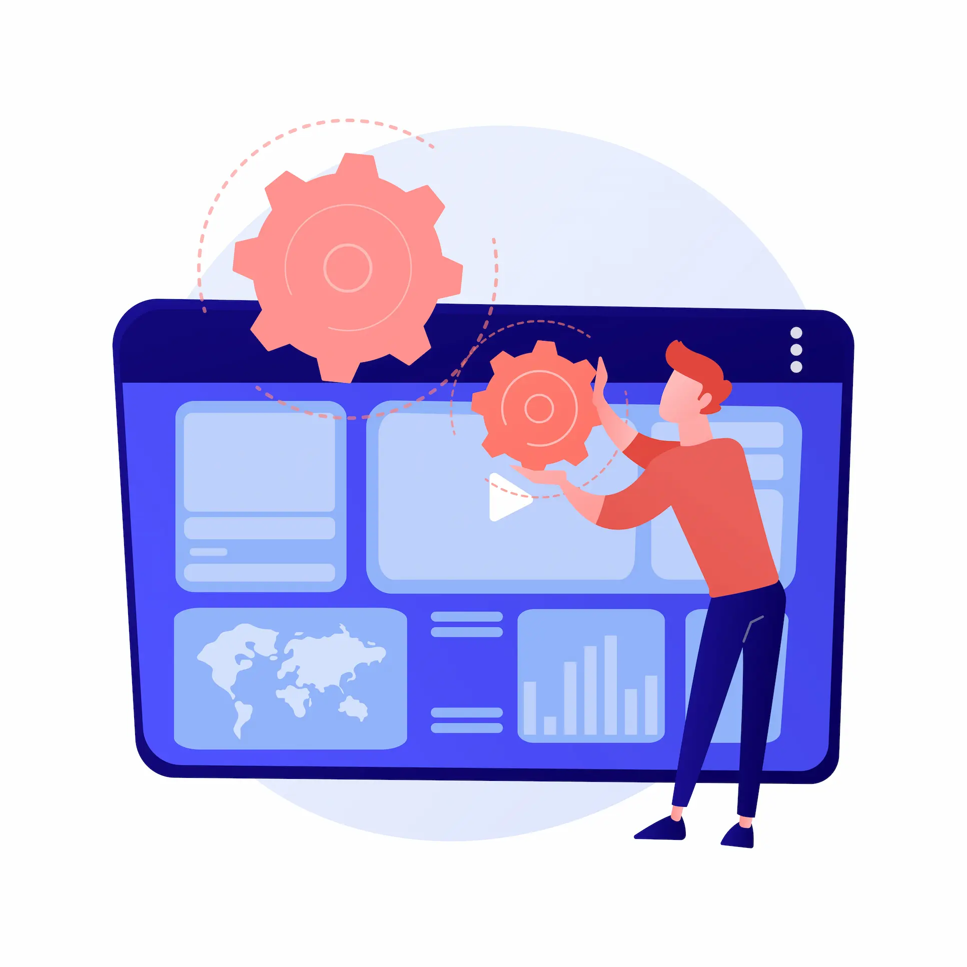 Digital dashboard representing optimized business workflows with software